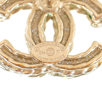Chanel Crystal CC Earrings Gold 4 of 5