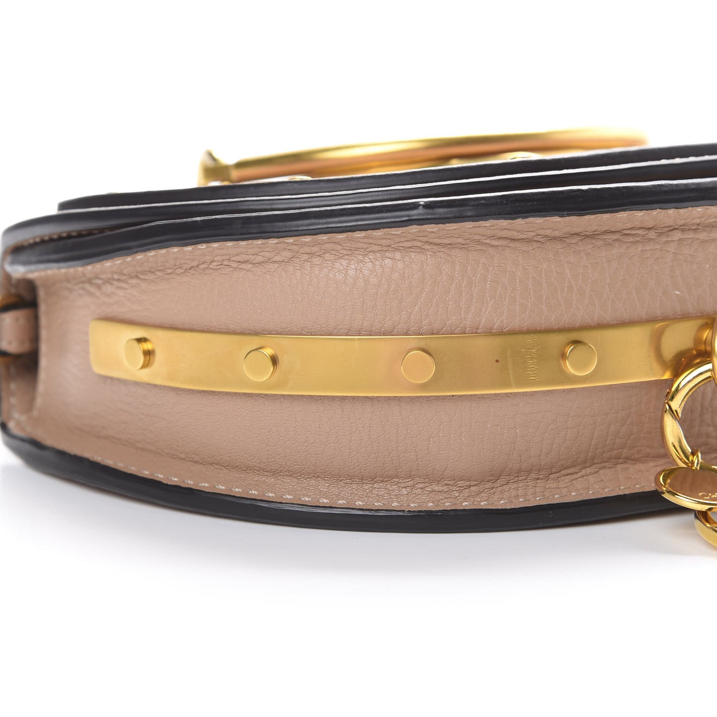 Calfskin Small Nile Bracelet Minaudiere Bag Biscotti Beige