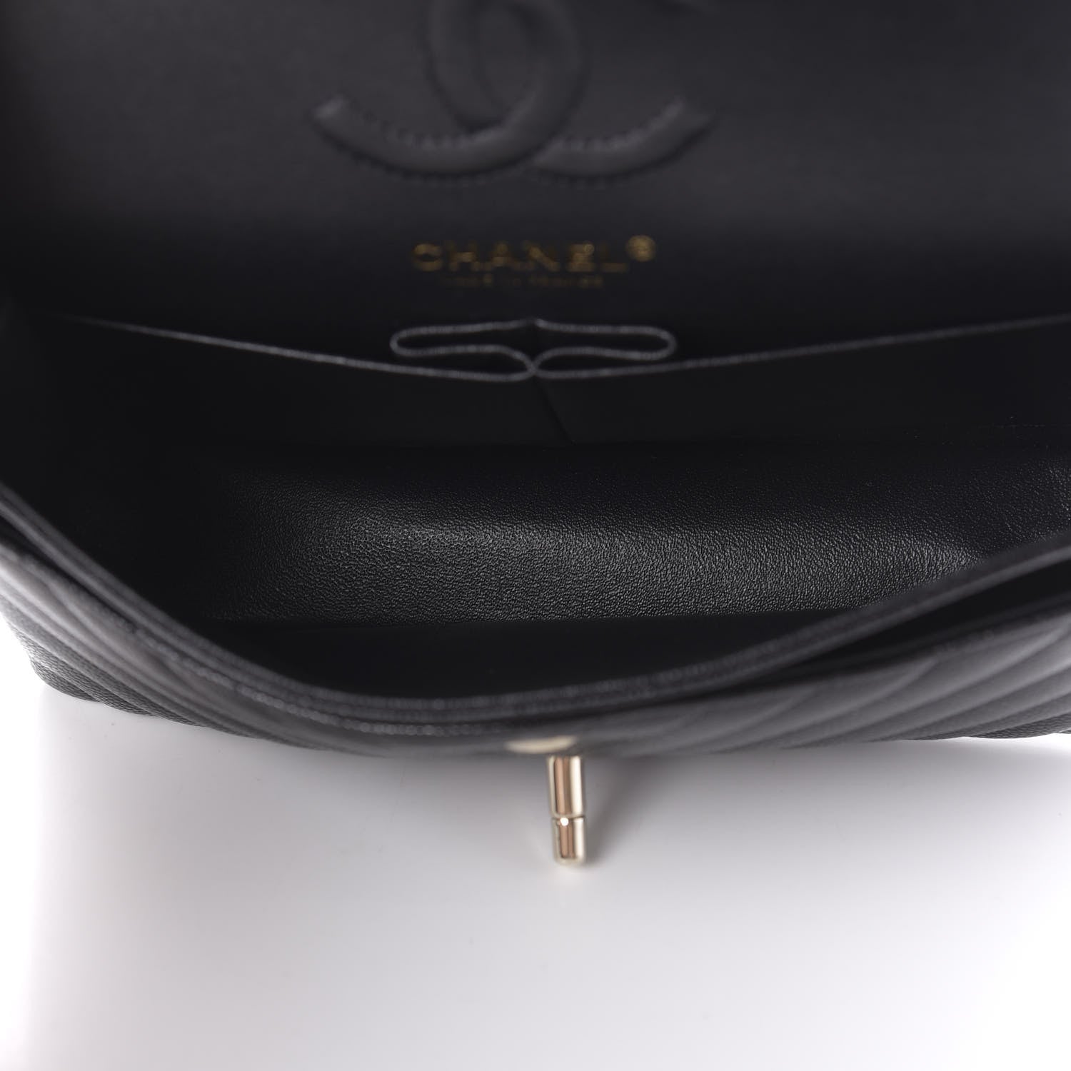 Chanel Caviar Chevron Quilted Small Double Flap Black 6 of 12