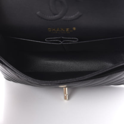 Chanel Caviar Chevron Quilted Small Double Flap Black 6 of 12