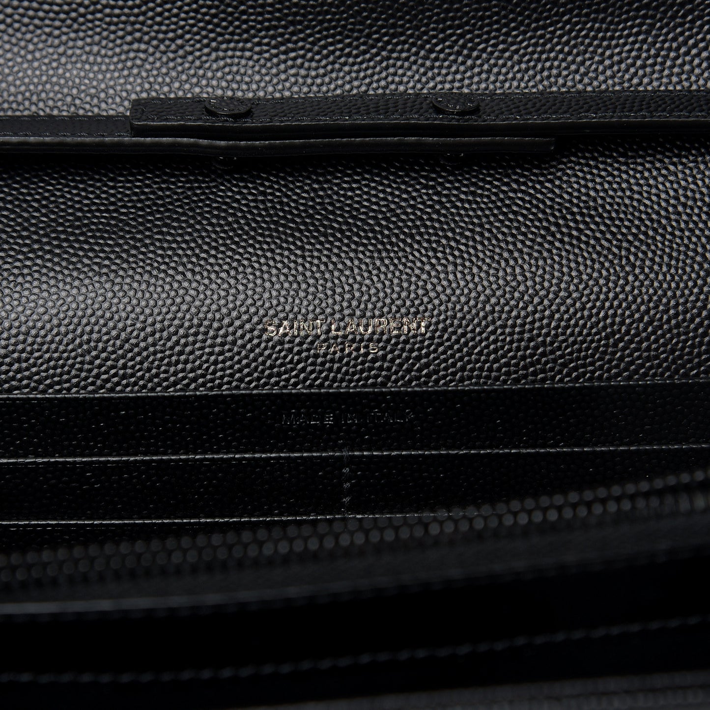 Grain De Poudre Matelasse Chevron Monogram Chain Wallet Black