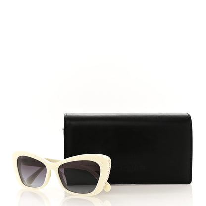 Chanel Acetate Pearl Cat Eye CC Sunglasses 5481-H-A White 2 of 7