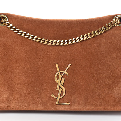 Saint Laurent Smooth Calfskin Suede Medium Reversible Monogram Kate Satchel Light Ochre 12 of 14