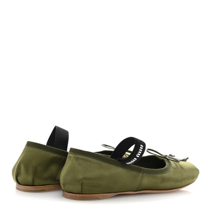Miu Miu Satin Ballerina Flats 36.5 Oliva 5 of 10