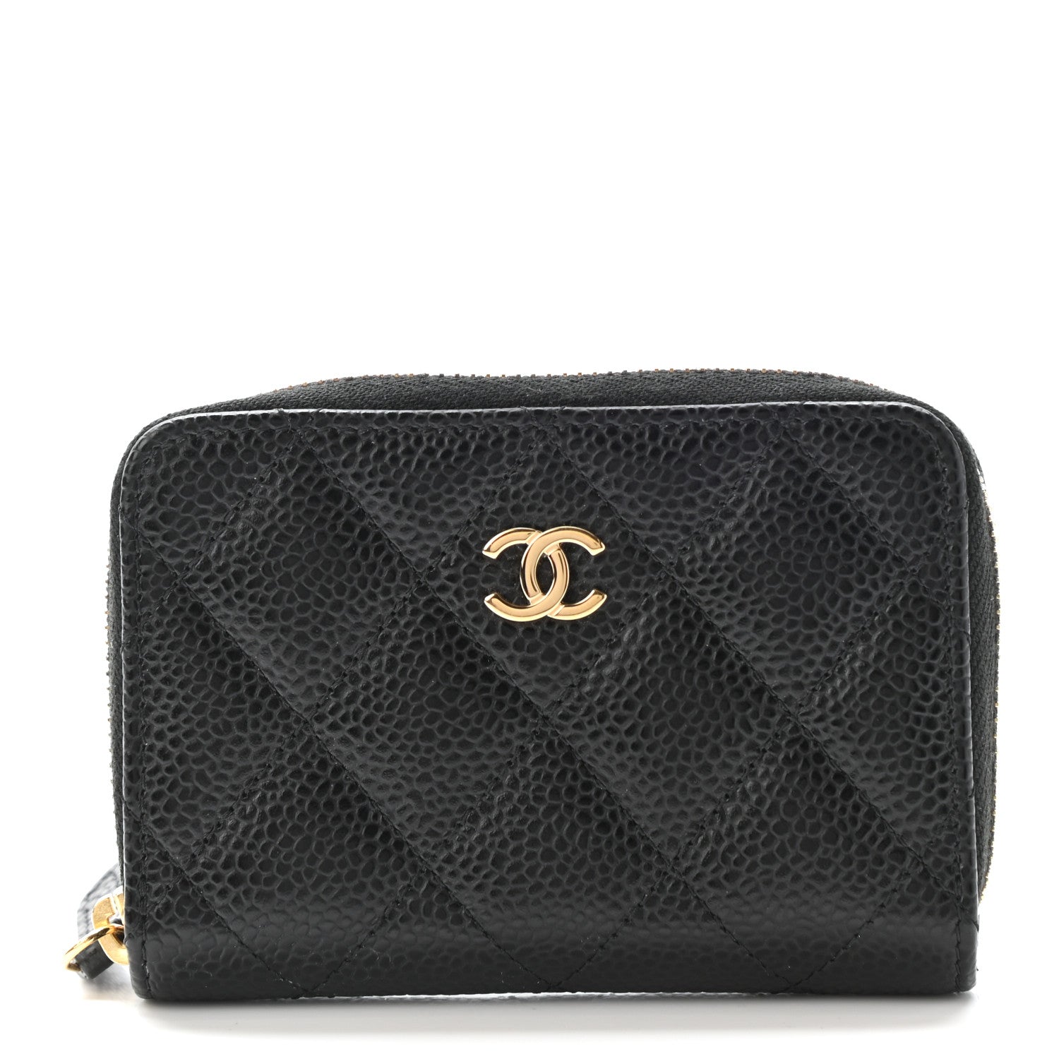 Chanel Caviar Quilted Zip Coin Purse Black 1 of 7