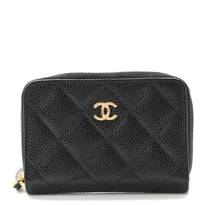 Chanel Caviar Quilted Zip Coin Purse Black 1 of 7