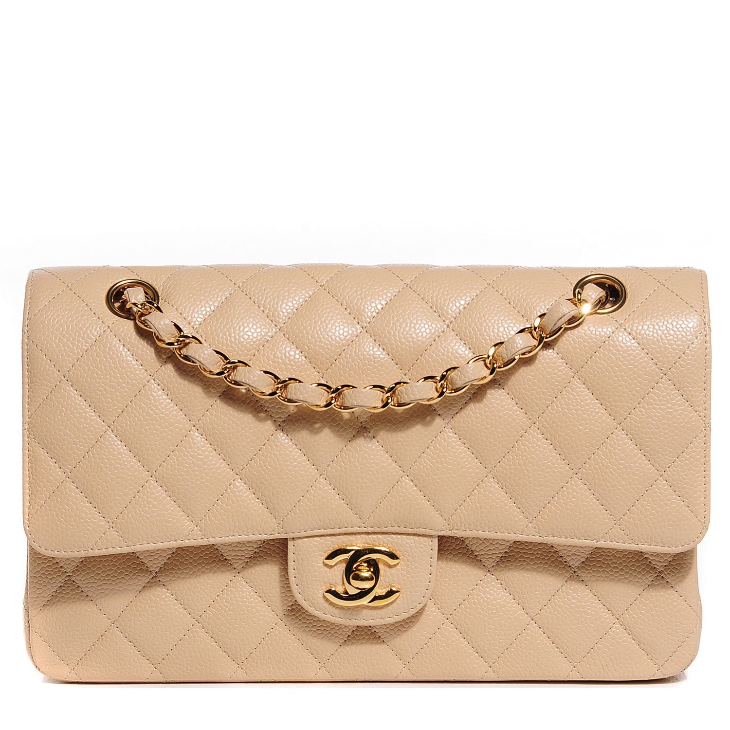 Chanel Caviar Quilted Medium Double Flap Beige Clair 1 of 9
