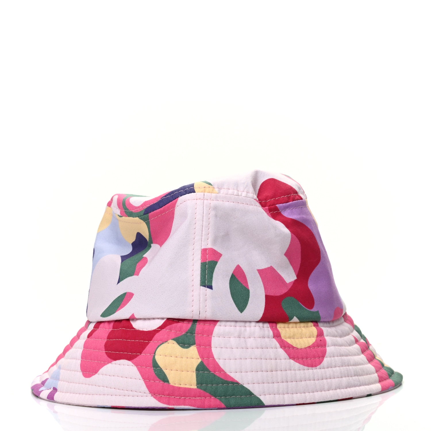 Chanel Cotton Camo Print Bucket Hat S Pink Green Yellow Purple 3 of 5