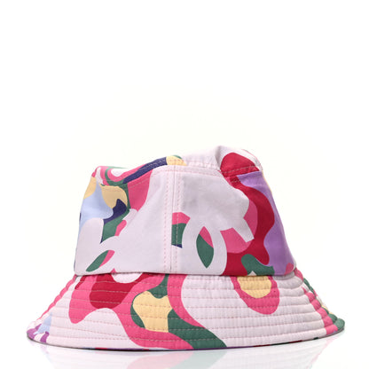 Chanel Cotton Camo Print Bucket Hat S Pink Green Yellow Purple 3 of 5