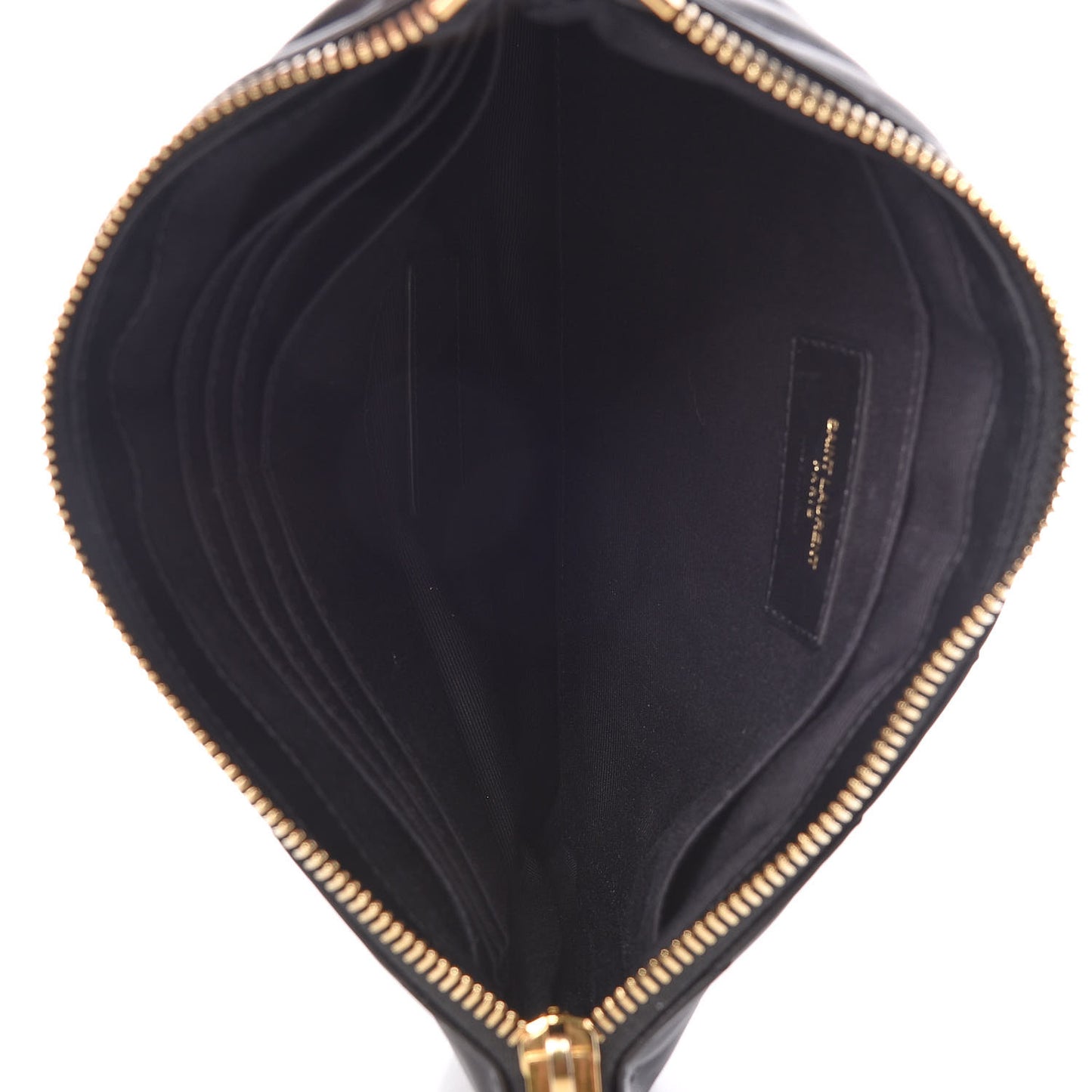 Calfskin Matelasse Chevron Monogram A5 Wristlet Black
