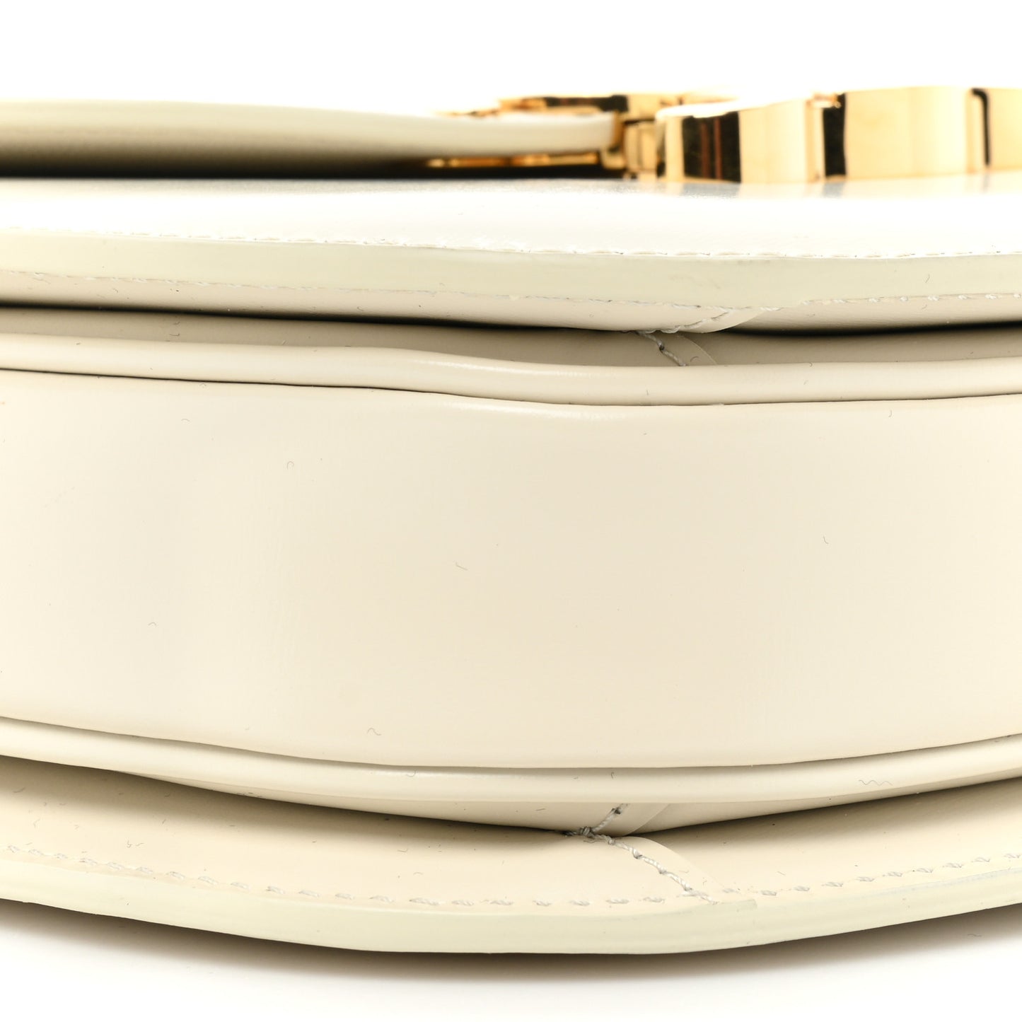 Shiny Calfskin Teen Besace Chain Triomphe White