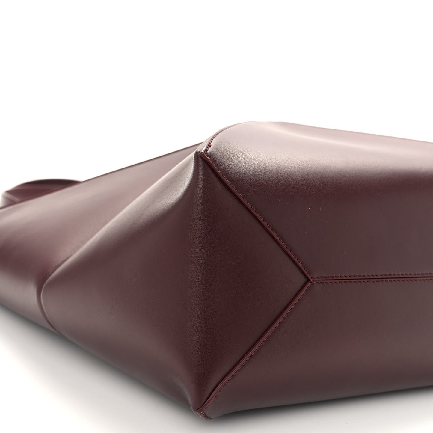 Shiny Calfskin Medium Puzzle Fold Tote Dark Burgundy