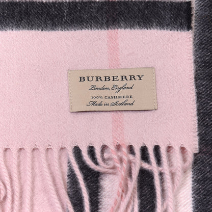 Burberry Cashmere Giant Icon Check Fringe Scarf Ash Rose 7 of 7