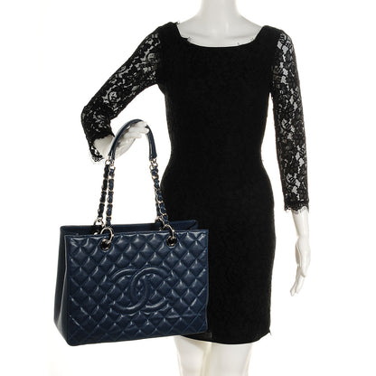 Chanel Caviar Grand Shopping Tote GST Blue 2 of 7