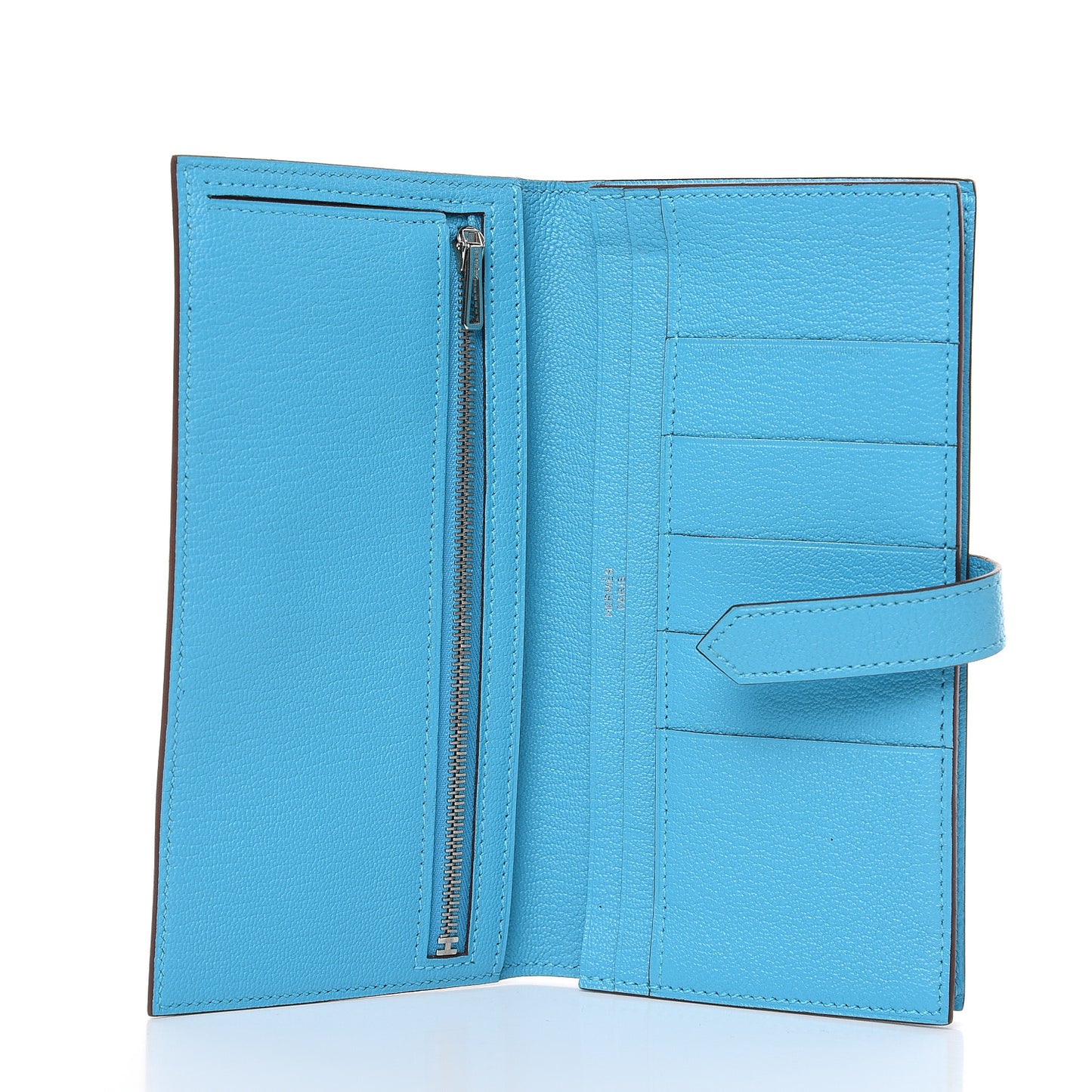 Chevre Mysore Bearn Gusset Wallet Bleu Azteque