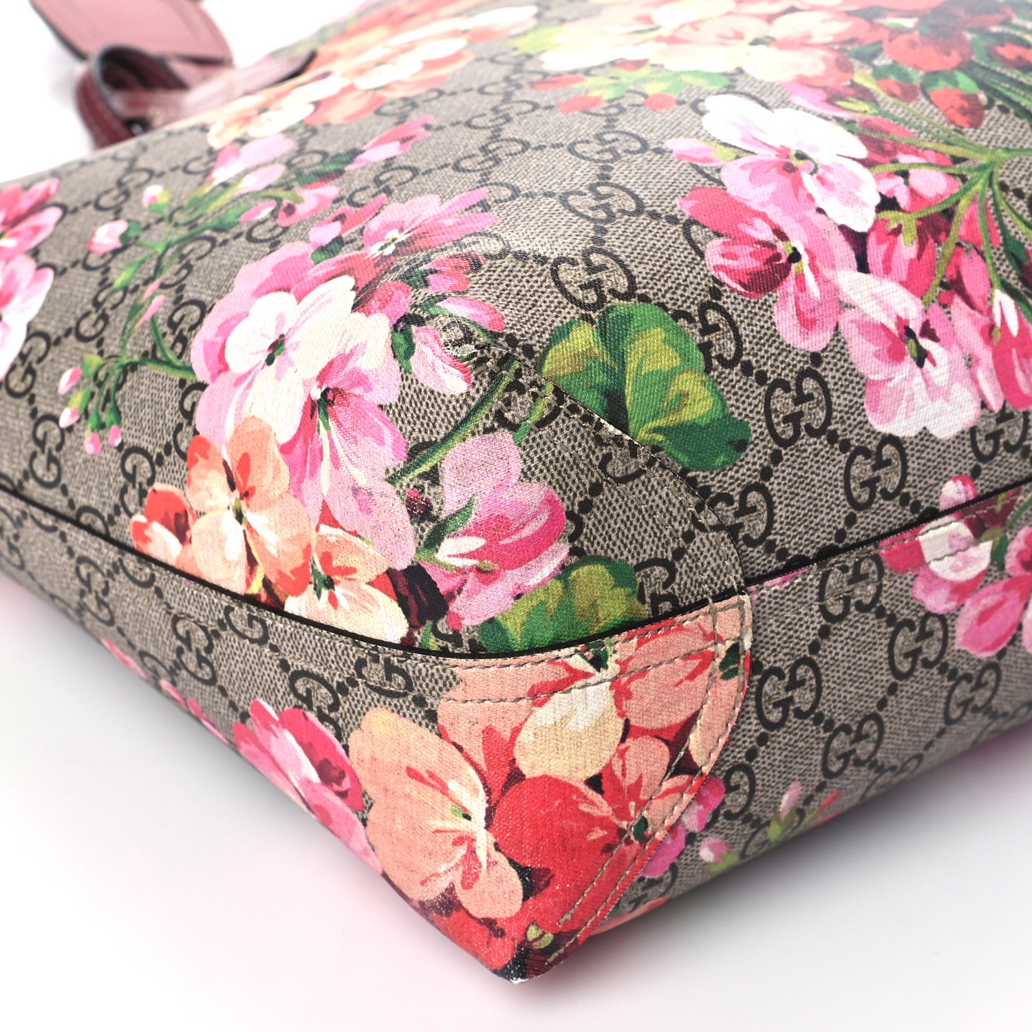 Gucci GG Supreme Monogram Blooms Large Reversible Tote Beige Multicolor Dry Rose 9 of 11