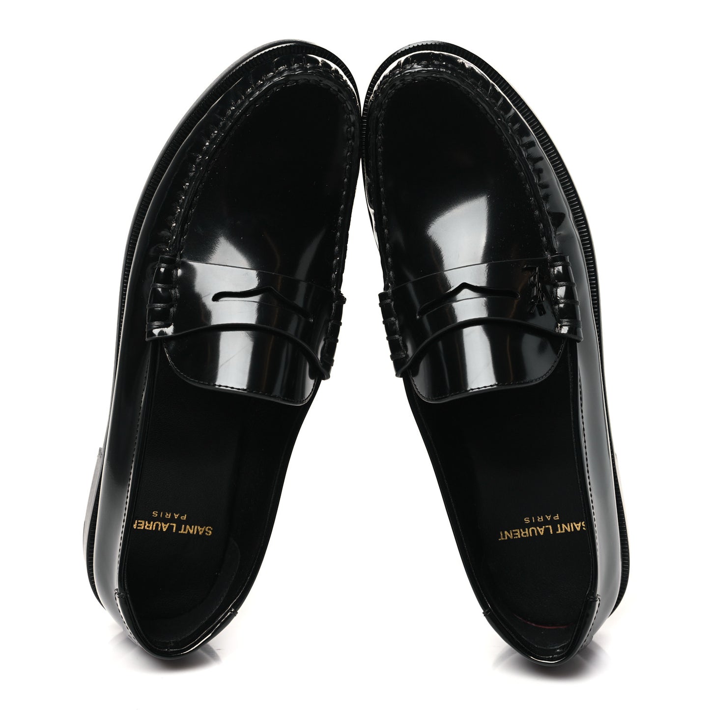 Glazed Calfskin Chunky Le Loafer Penny Slippers 38.5 Black