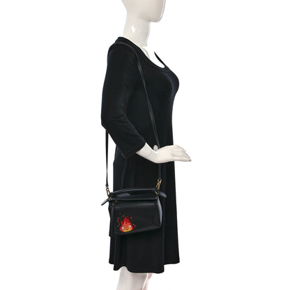 Loewe X HOWLS MOVING CASTLE Satin Calfskin Mini Calcifer Puzzle Black 2 of 9