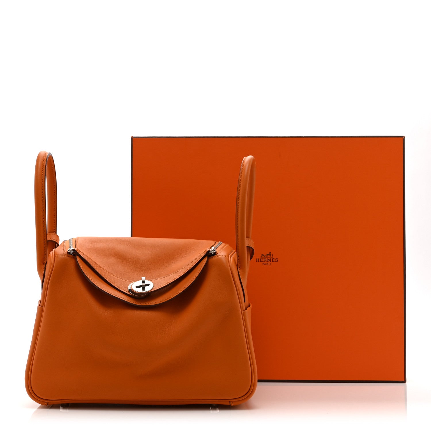 Hermèsパーティートレィ（楕円） Hermes Swift Epsom Lindy 26 Tressage De Cuir Orange Gold Rose