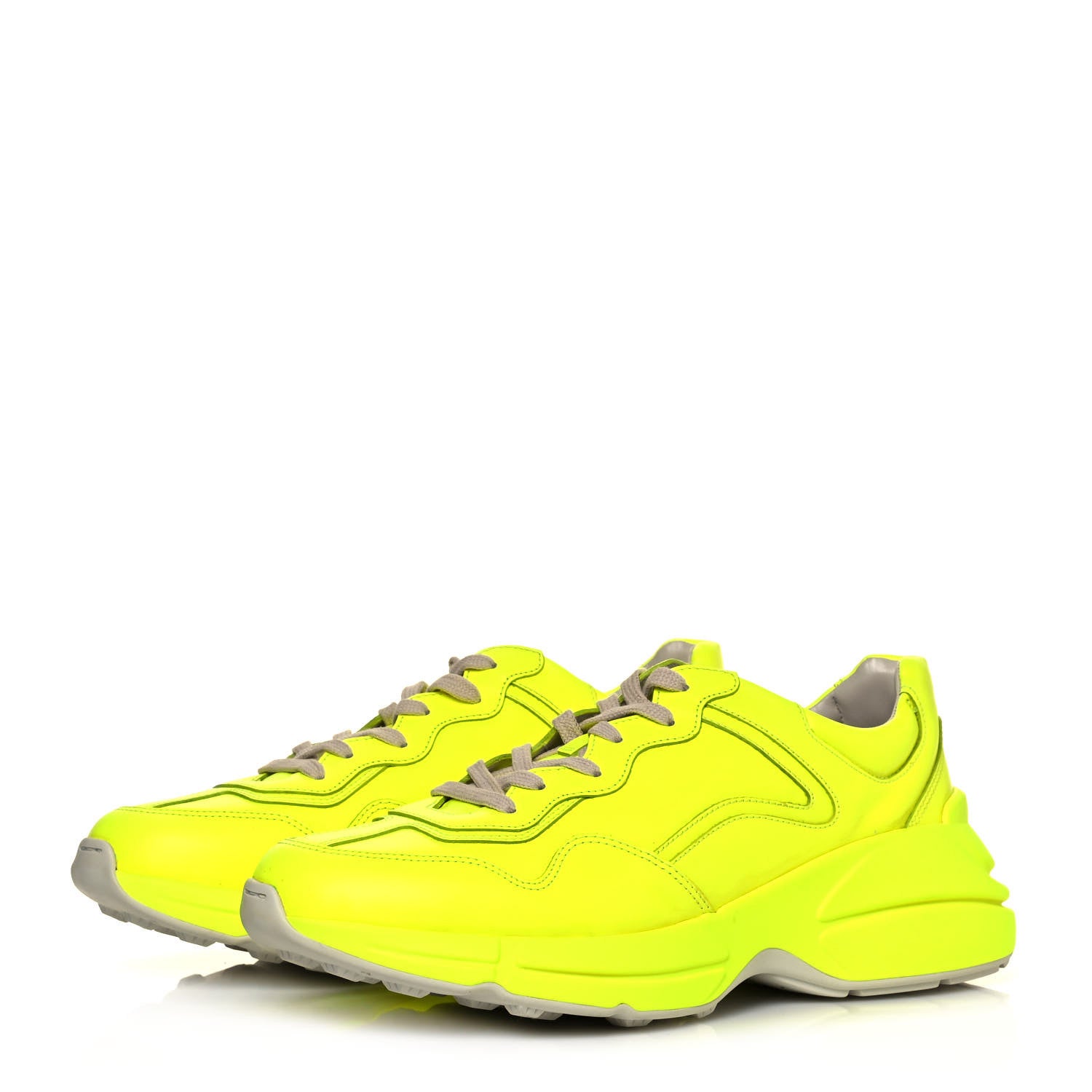 Gucci Calfskin Mens Rhyton Sneakers 8 Yellow Fluo 3 of 8