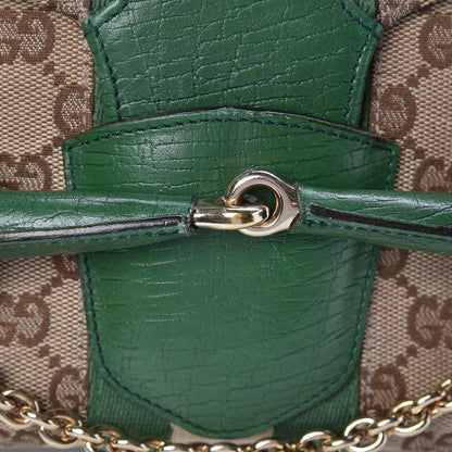Gucci Monogram Horsebit Web Flap Bag Green 17 of 21