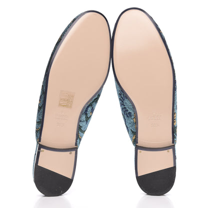 Gucci Iridescent Brocade Womens Princetown Slippers 38.5 Azure Multicolor Oro 5 of 9