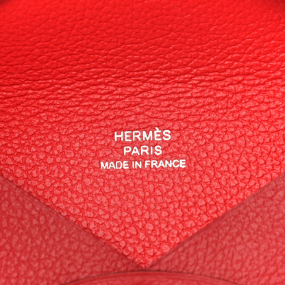 Hermes Evercolor Verso Calvi Card Case Rouge Piment Rouge Coeur 6 of 10
