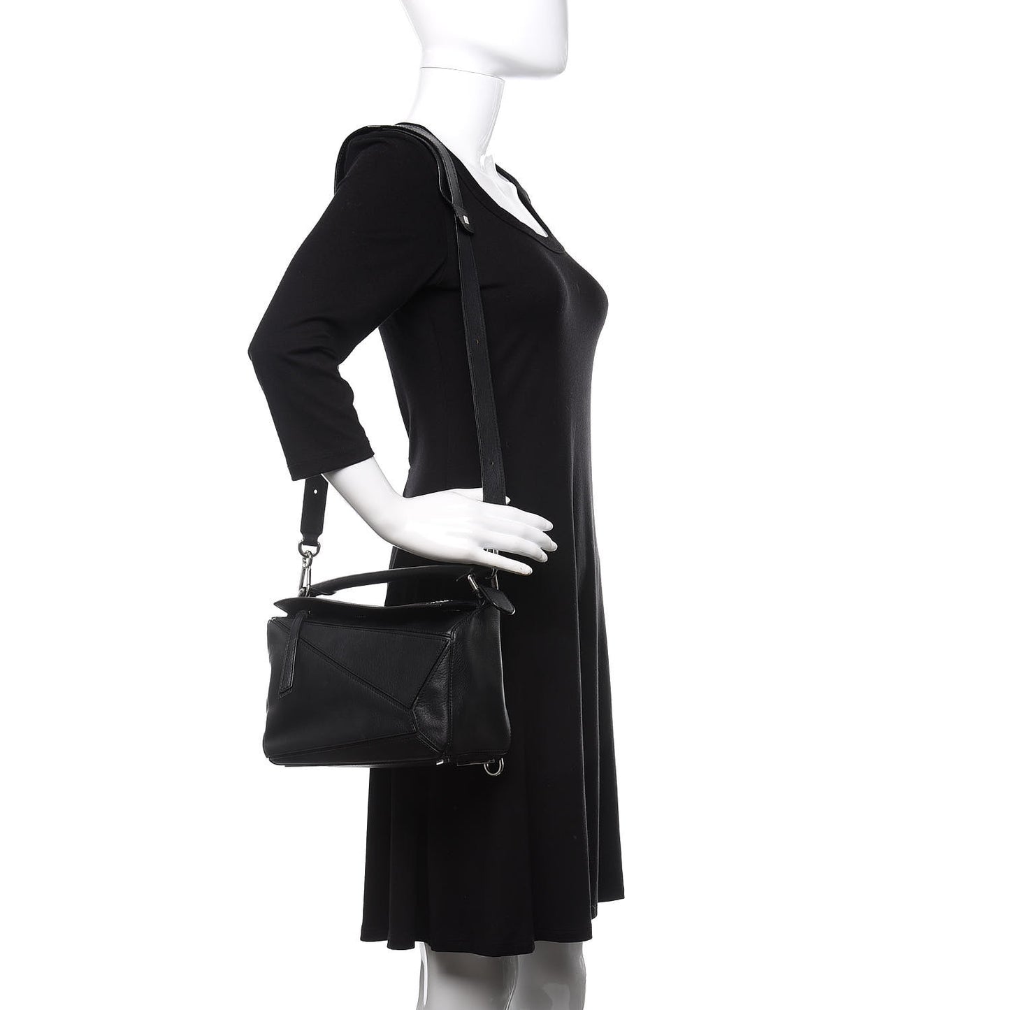 Calfskin Small Puzzle Bag Black