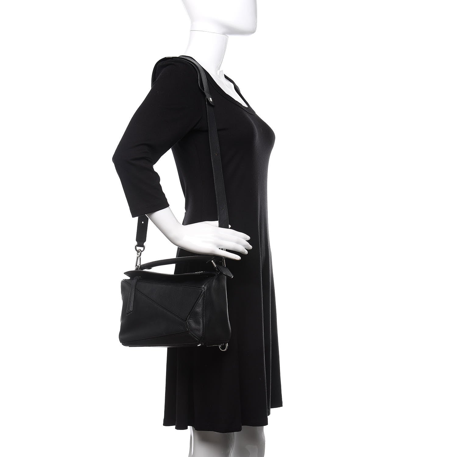 Loewe Calfskin Small Puzzle Bag Black 2 of 14