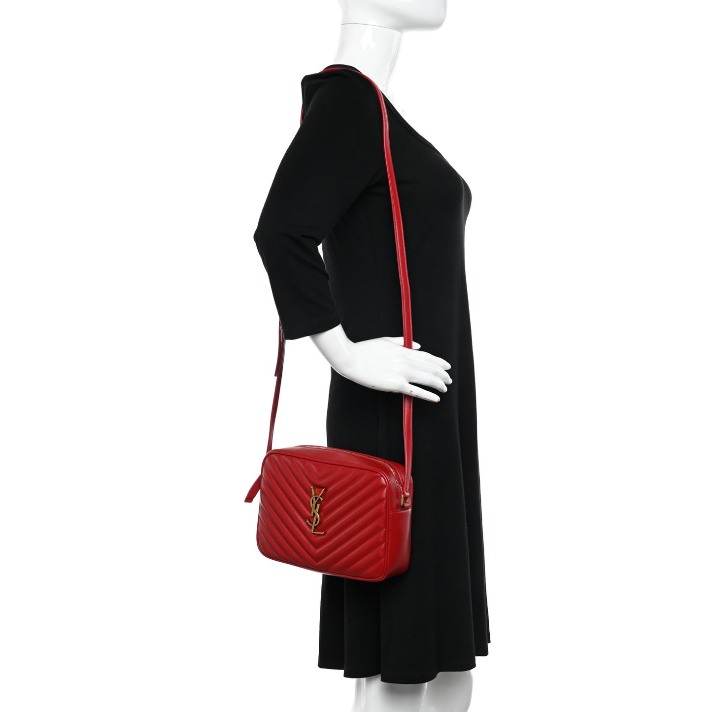 Calfskin Matelasse Monogram Lou Camera Bag Rouge Eros