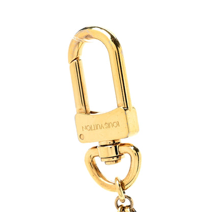 Louis Vuitton Brass Enamel Fleur De Monogram Bag Charm Chain Gold 3 of 4