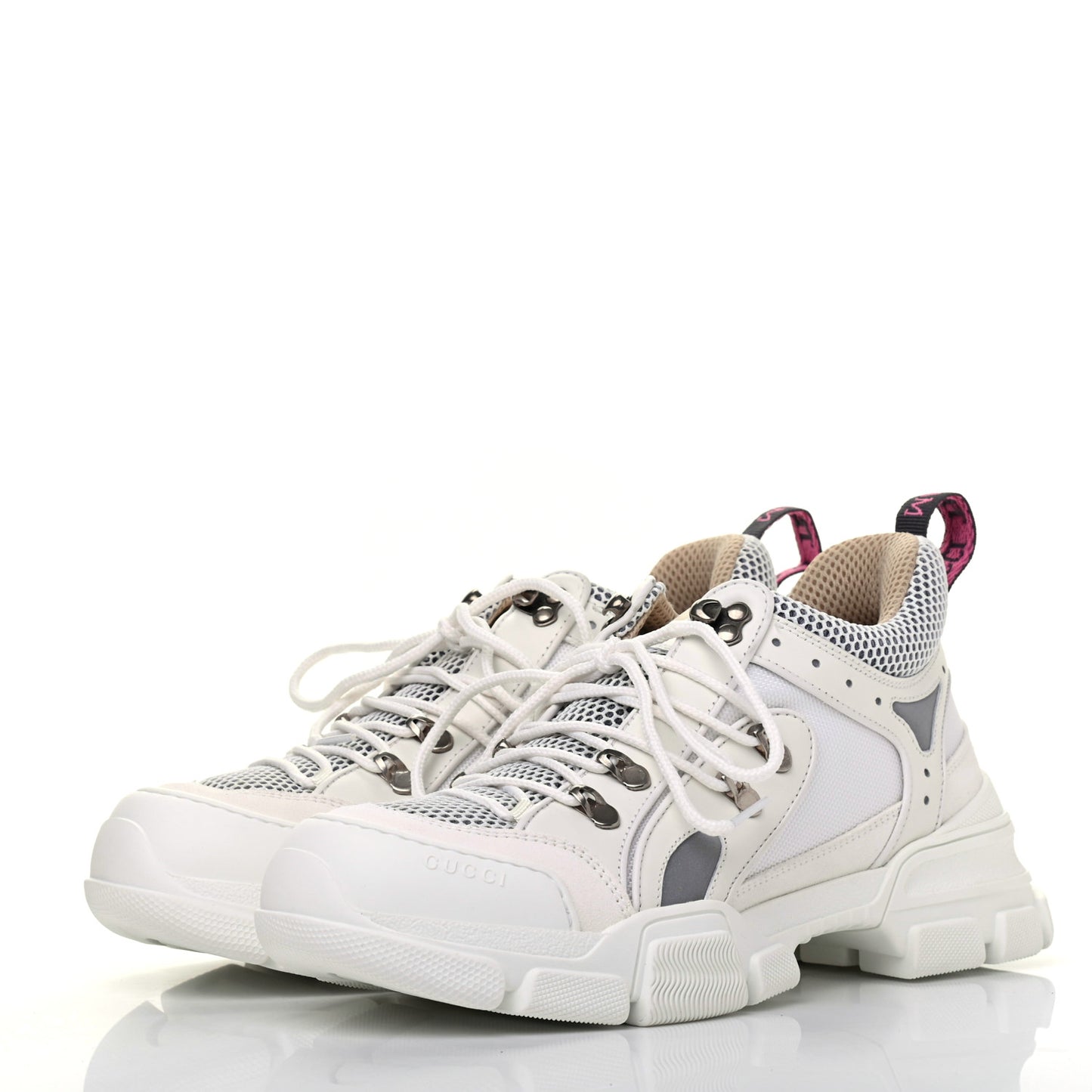 X SEGA Mesh Calfskin Suede Womens Flashtrek Sneakers 41 Great White