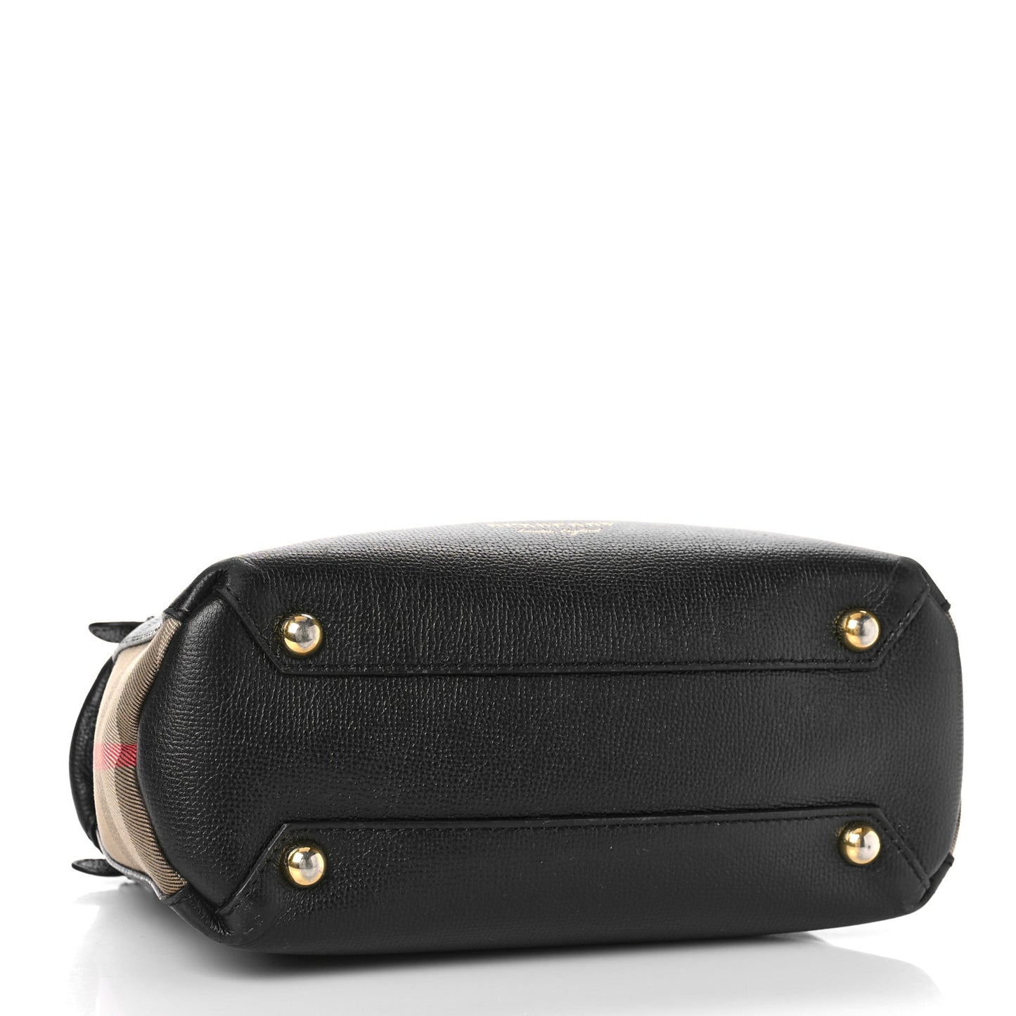 Derby Calfskin House Check Small Banner Tote Black