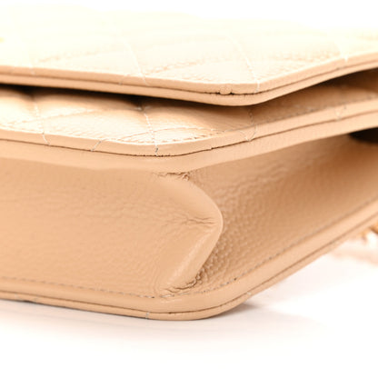 Chanel Caviar Quilted Wallet On Chain WOC Beige 11 of 16