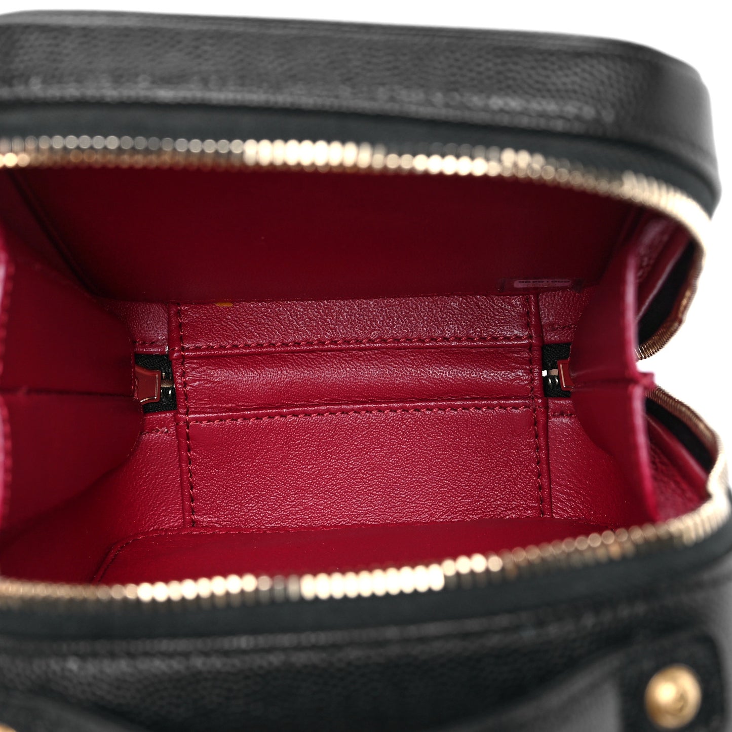 Caviar Quilted CC North South Filigree Vanity Case Black