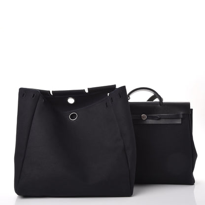 Hermes Toile Vache Calfskin Herbag 39 MM Black 3 of 22