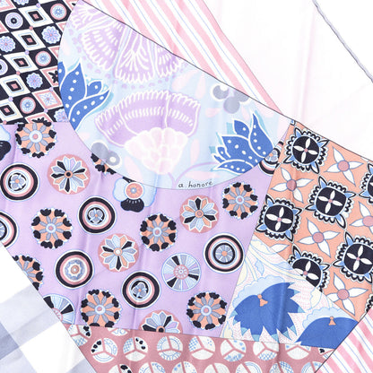 Hermes Silk L'Art du Sarasa Scarf 90 Rose Pale Gris Perle Mauve 3 of 6