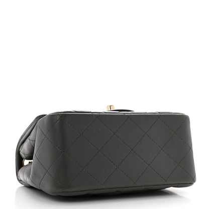 Chanel Lambskin Quilted Mini Square Flap Dark Grey 4 of 13