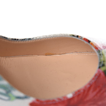 Christian Louboutin Crackled Calfskin Hawaii Print So Kate 120 Pumps 39.5 White Multi 13 of 13