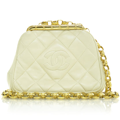 Chanel Lambskin Quilted Evening Bag Light Beige 1 of 3