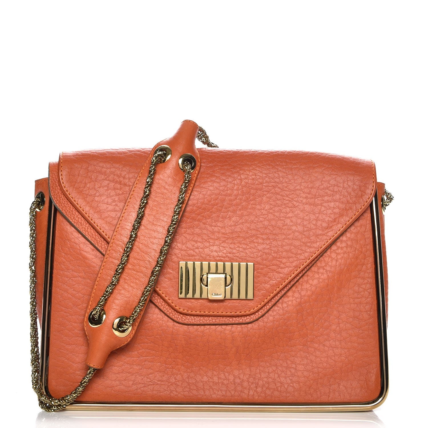 Chloe Grained Calfskin Medium Sally Flap Bag Tan 1 of 7