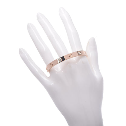 Cartier 18K Pink Gold 4 Diamond LOVE Bracelet 16 3 of 8