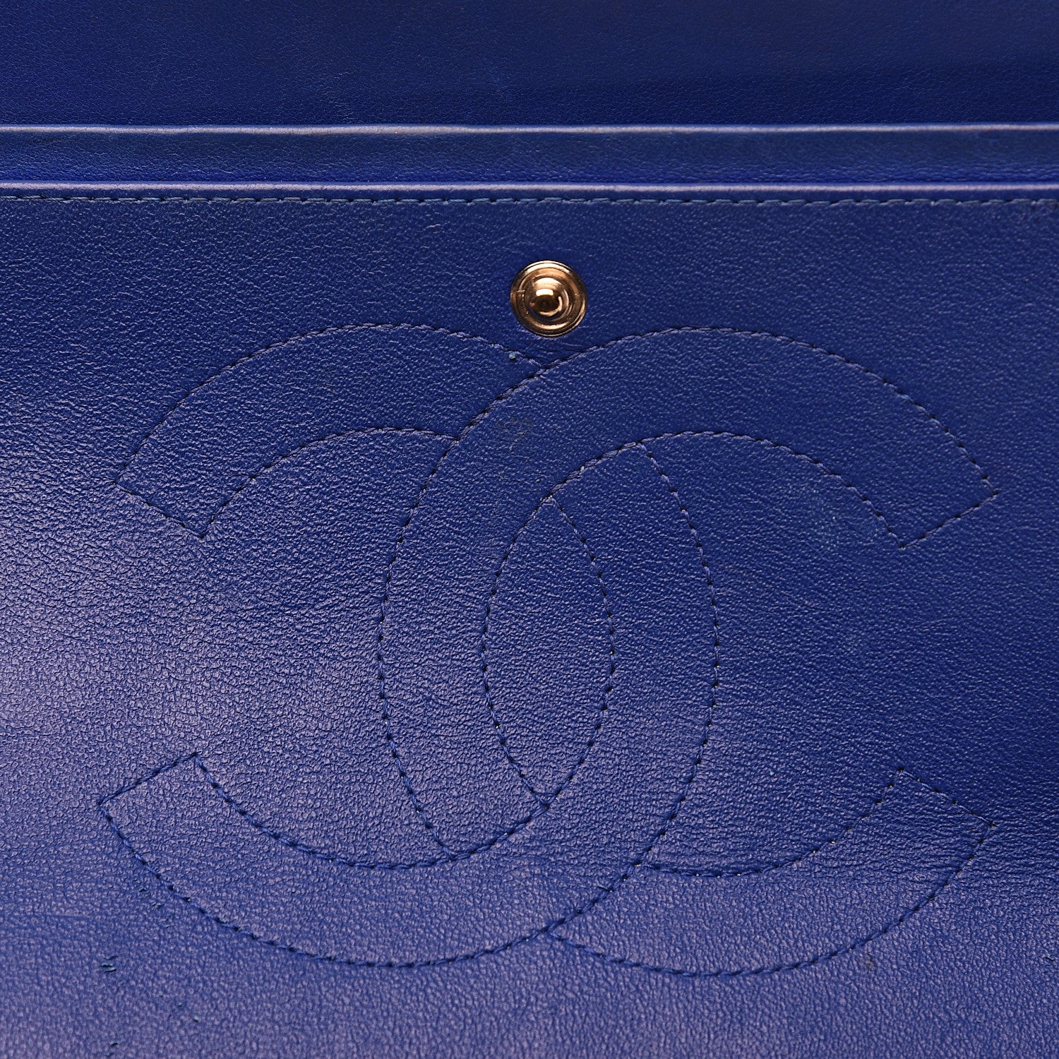 Chanel Lambskin Quilted Jumbo Double Flap Blue 6 of 20