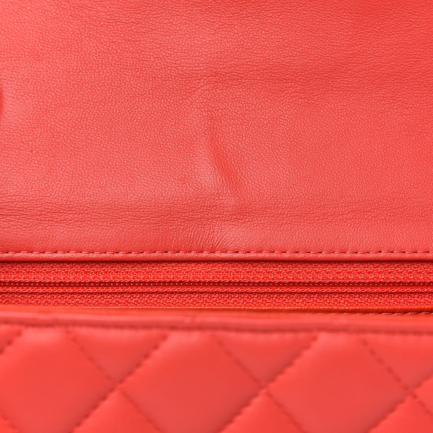 Lambskin Quilted Mini Rectangular Flap Coral