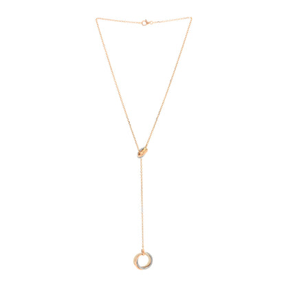 Cartier 18K Pink Yellow White Gold Diamond Trinity Lariat Necklace 5 of 9
