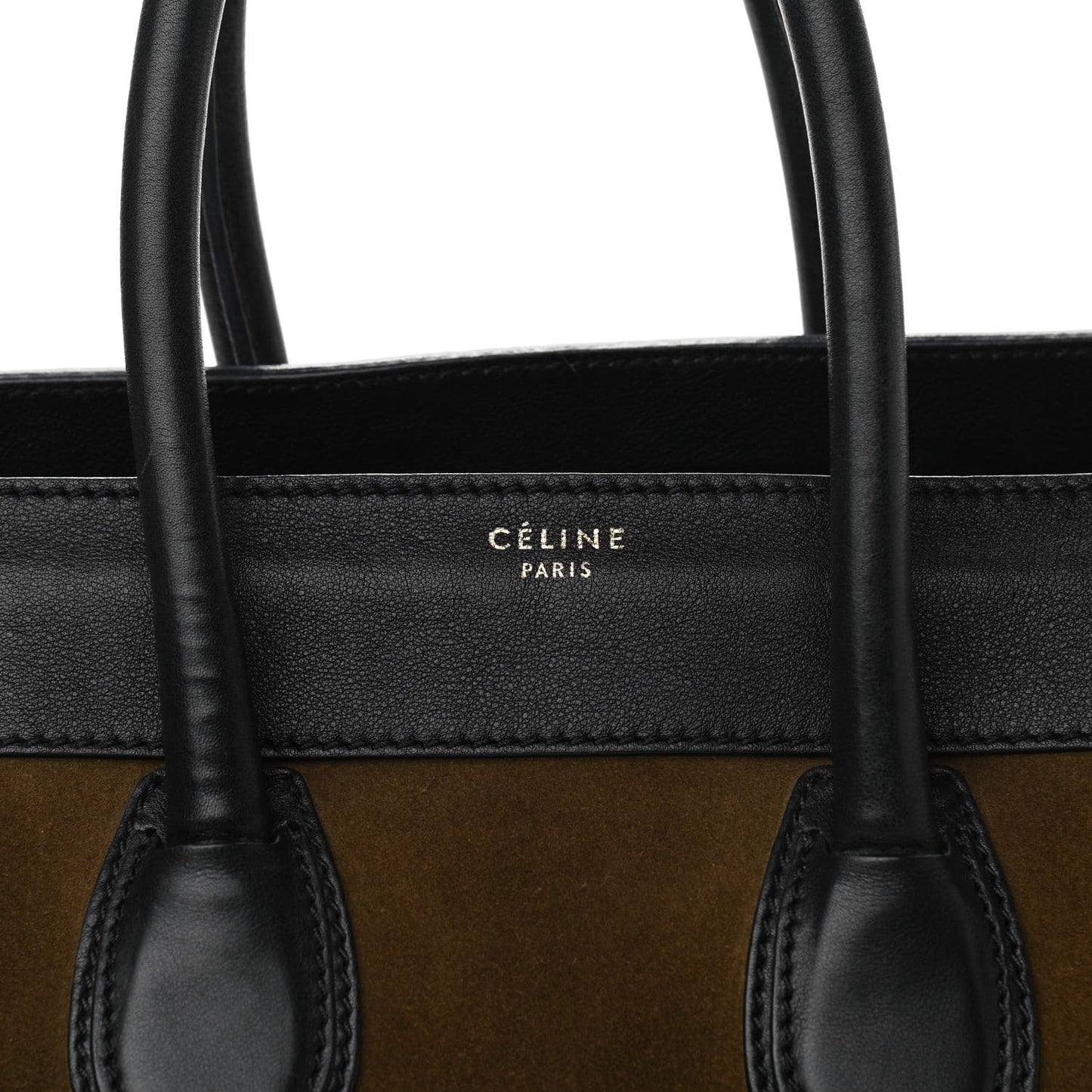 Suede Smooth Calfskin Mini Luggage Olive