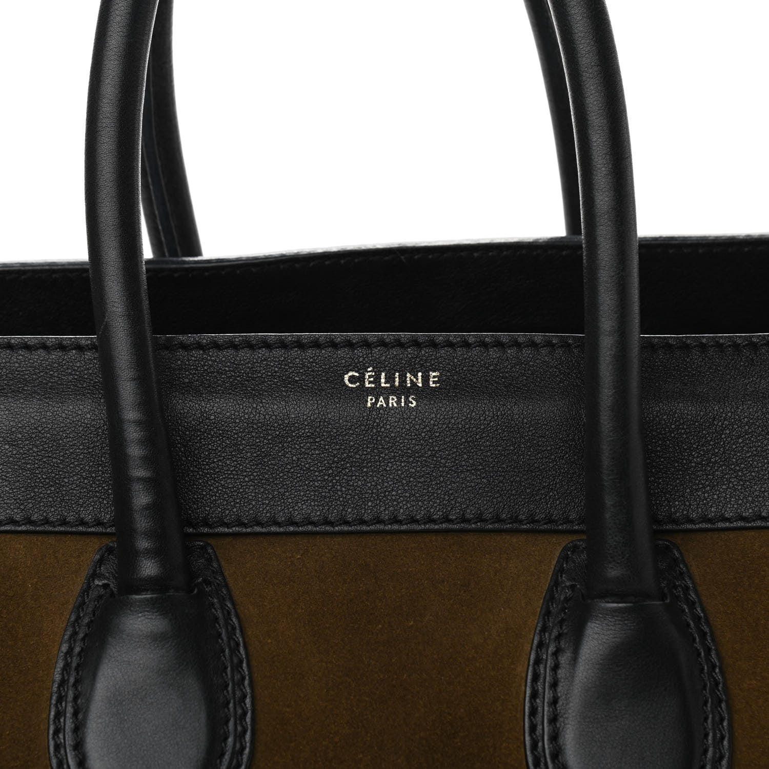 Celine Suede Smooth Calfskin Mini Luggage Olive 8 of 13