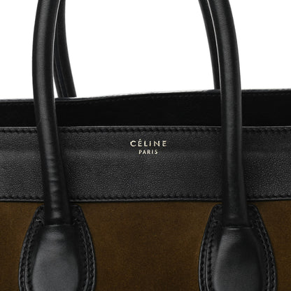 Celine Suede Smooth Calfskin Mini Luggage Olive 8 of 13