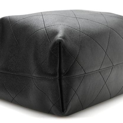 Chanel Shiny Lambskin Quilted Large Hobo Black 9 of 11