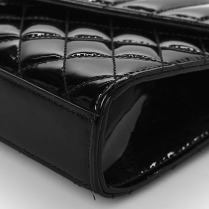 Saint Laurent Patent Mixed Matelasse Triquilt Small Monogram Satchel Black 9 of 9